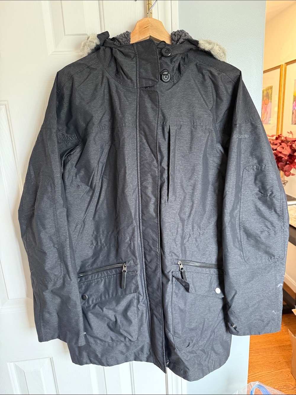 Columbia Black Hooded Winter Coat Ski Jacket
